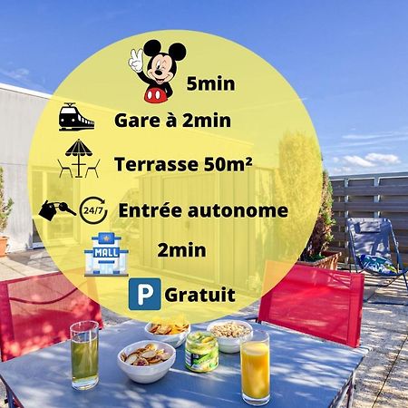 La Terrasse Disney/Gare/Centre A 3Min Parking Free Montévrain Buitenkant foto